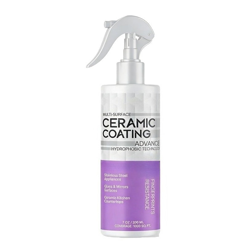 Ceramic Coating Spray for Stainless Steel Appliances - Fingerprint & Stain Repellent, Glossy Shine Formula for Sinks, Countertops & Glass, Citric Acid & Glycerin Formula, Kitchen & Bathroom Use