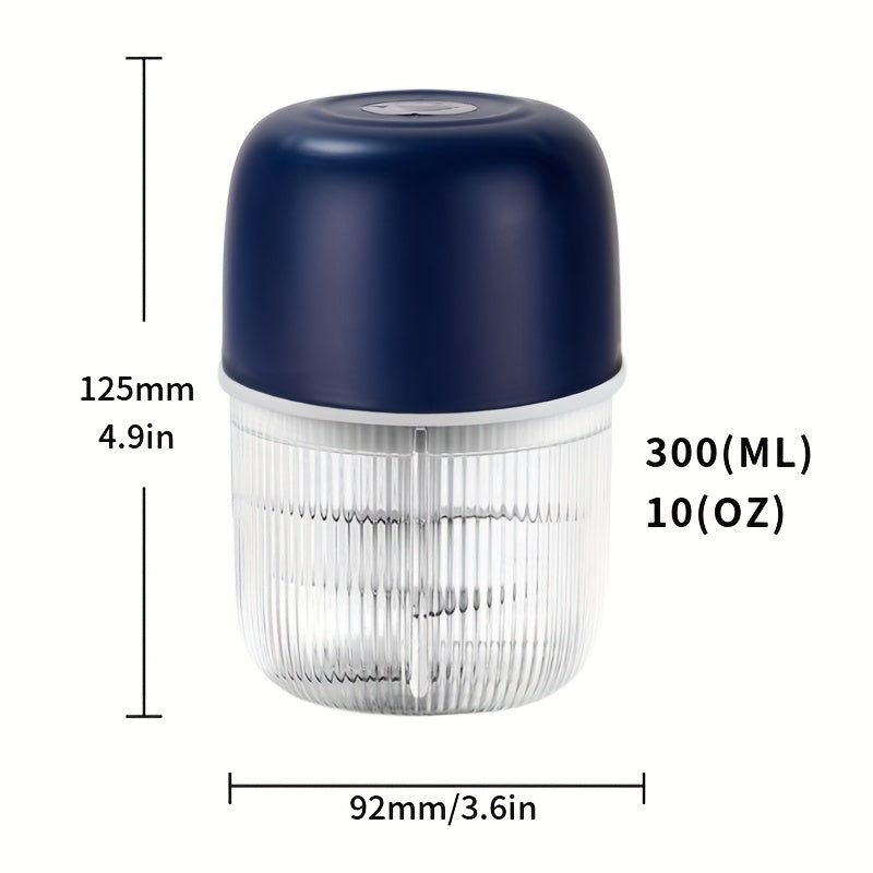 USB Rechargeable Electric Garlic Chopper Mini Portable Food Chopper 6-Blade – Chop Garlic, Ginger, Onion, Chili, Fruits & Meat with One Press | 800mAh Battery