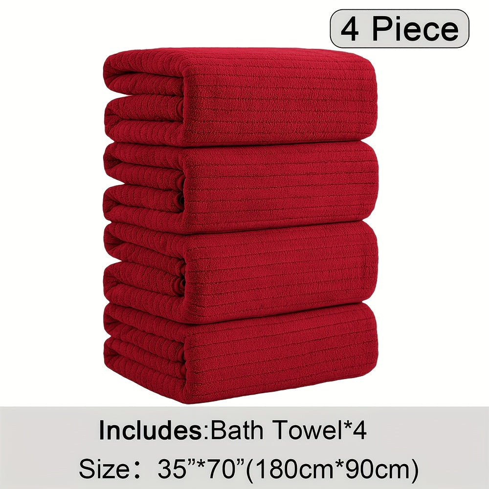 Oversized Bath Towel Set 4 Piece 35x71 Inch – Ultra Soft Quick-Dry Absorbent Microfiber Towels for Bathroom Spa Gym Travel, 10 Colors