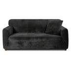 Velvet Stretch Sofa Cover Slipcover – Thick High-Elasticity Plush Couch Cover for L-Shape 1 2 3 4 Seater, Polyester Spandex Furniture Protector with Pillowcase for Living Room