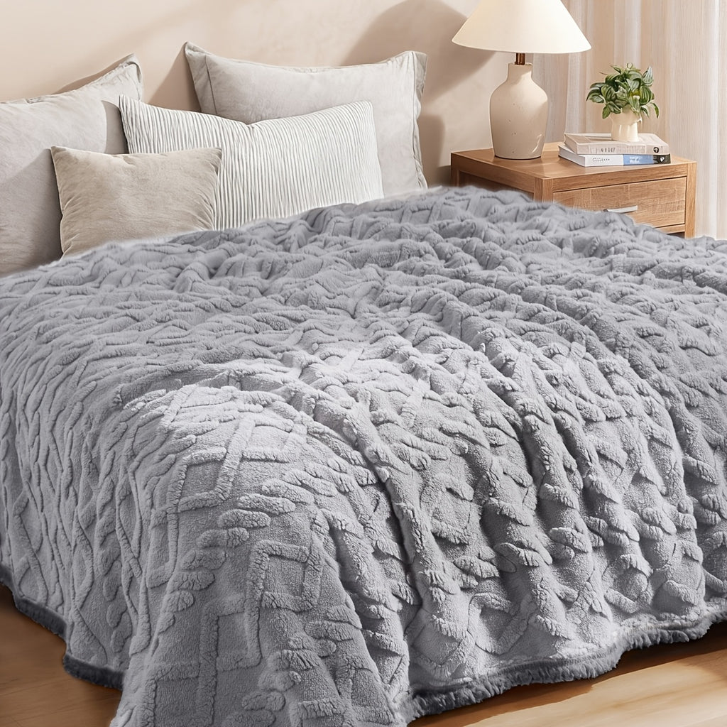 Liquid-Proof Reversible Sherpa Pet Blanket & Furniture Protector – Dog & Cat Throw Cover for Sofa, Bed & Couch | Small, Medium & Large Pets | Light Gray, Khaki, Beige