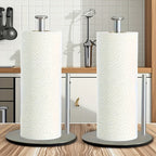 Stainless Steel Paper Towel Holder with Weighted Base – Heavy Duty Countertop Organizer Space Saving Modern Kitchen Essential – Black Silver Gold