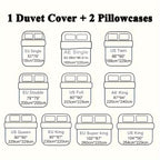 Green Geometric Duvet Cover Set 3 Piece Soft Microfiber with 2 Pillowcases Multiple Sizes Bedroom Decor Comforter Not Included