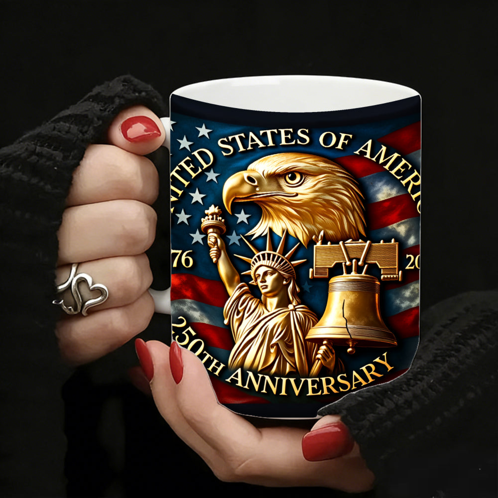 Eagle-Shaped Coffee Mug 11oz 360ml - USA Patriotic Eagle Rim Lip Cup for Coffee, Tea, Cocoa & Juice, Novelty Gift Mug for Office, Parties & Holidays, 4 Colors