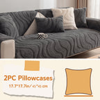Velvet Sofa Cover Non-Slip Washable Plush Couch Slipcover Pet Friendly Thick Padded Furniture Protector 1 2 3 4 5 Seat Living Room Bedroom