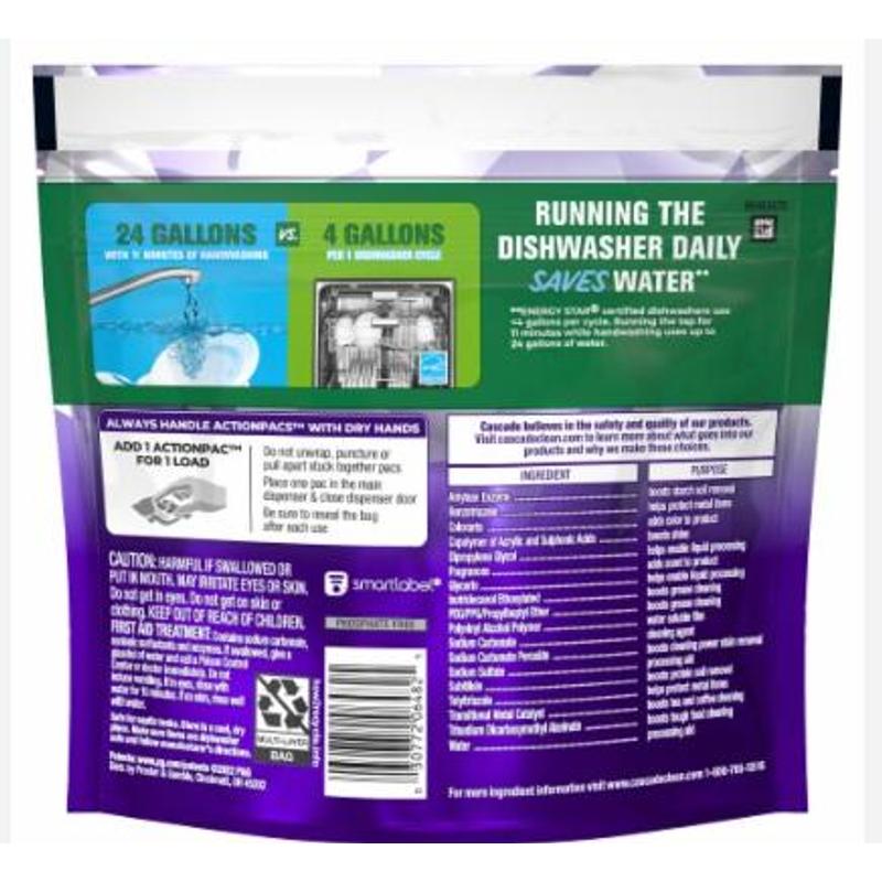 Cascade Platinum Plus ActionPacs Dishwasher Pods 2-Pack 48 Count Mountain Scent, Pre-Measured Dish Soap Pacs with Rinse Aid and Drying Agent for Spotless Clean Dishes