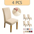 Jacquard Stretch Dining Chair Covers 4/6pcs – Removable Washable Elastic Chair Slipcovers for Dining Room & Kitchen, 10 Colors, Christmas & Holiday Home Decor Chair Protector