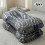 Ergonomic Neck Pillow 2-Pack with 3D Honeycomb Mesh Surface, Breathable Cooling Anti-Sweat Sleep Pillow, Soft Supportive Cushioning for Side and Back Sleepers