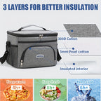 Large Capacity Insulated Lunch Bag Crossbody Shoulder Tote – Reusable Portable Cooler Bag for Work, Picnic, Camping & Travel