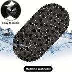 Non-Slip Bathtub Mat 27x14 Inch, Pebble Texture Suction Cup Shower Mat – Double-Sided Anti-Slip Soft PVC Tub Mat for Elderly & Kids, Machine Washable