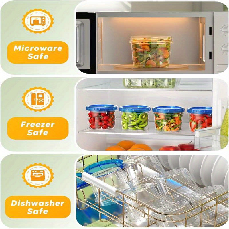 Meal Prep Containers 6pcs 24oz BPA-Free Plastic Food Storage with Flip-Top Lids – Leakproof Microwave Dishwasher Freezer Safe for Soup, Leftovers & Meal Prep