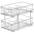 Transparent Pull-Out Storage Organizer – Double-Layer Slide-Out Cabinet Basket for Bathroom Vanity, Under-Sink & Kitchen, Space-Saving Plastic Shelf (1 or 2pcs)