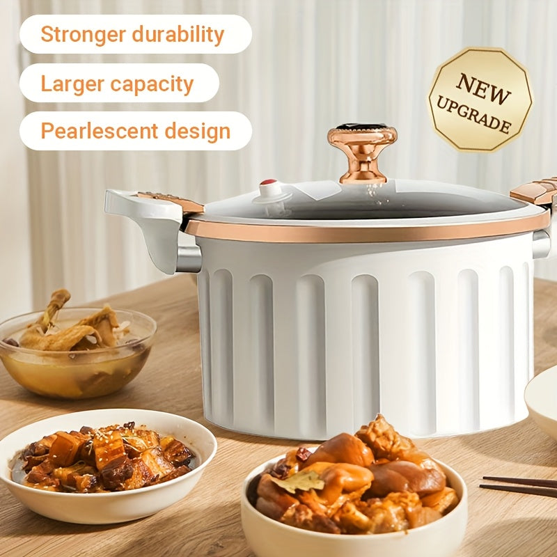 Cast Iron Enamel Dutch Oven 2.64 Gallon with Locking Lid Non-Stick Heavy Duty Soup Pot for Meal Prep - White & Blue