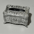 European Retro Luxury Tissue Box Cover | Decorative Antique-Style Facial Tissue Holder for Living Room, Bathroom & Restaurant | Antique Gold, Silver or Vintage Red