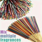 Incense Sticks Bulk Pack 98-170pcs Natural Fragrance Essential Oil Scented Incense for Home Yoga Meditation Camping Vacation Aromatherapy Room Freshener Multiple Scents Colors Gift Set Festive Decor