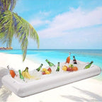 Inflatable Pool Cooler Bar with Drink Holders – Floating Ice Cooler for Pool Party Beach BBQ Summer Outdoor Fun, Easy Inflate, Portable Pool Float Beverage Bar