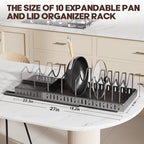 Pull Out Cabinet Organizer Under Cabinet Pot and Pan Rack Sliding Storage with Adjustable Dividers for Pot Lids Bakeware Plates