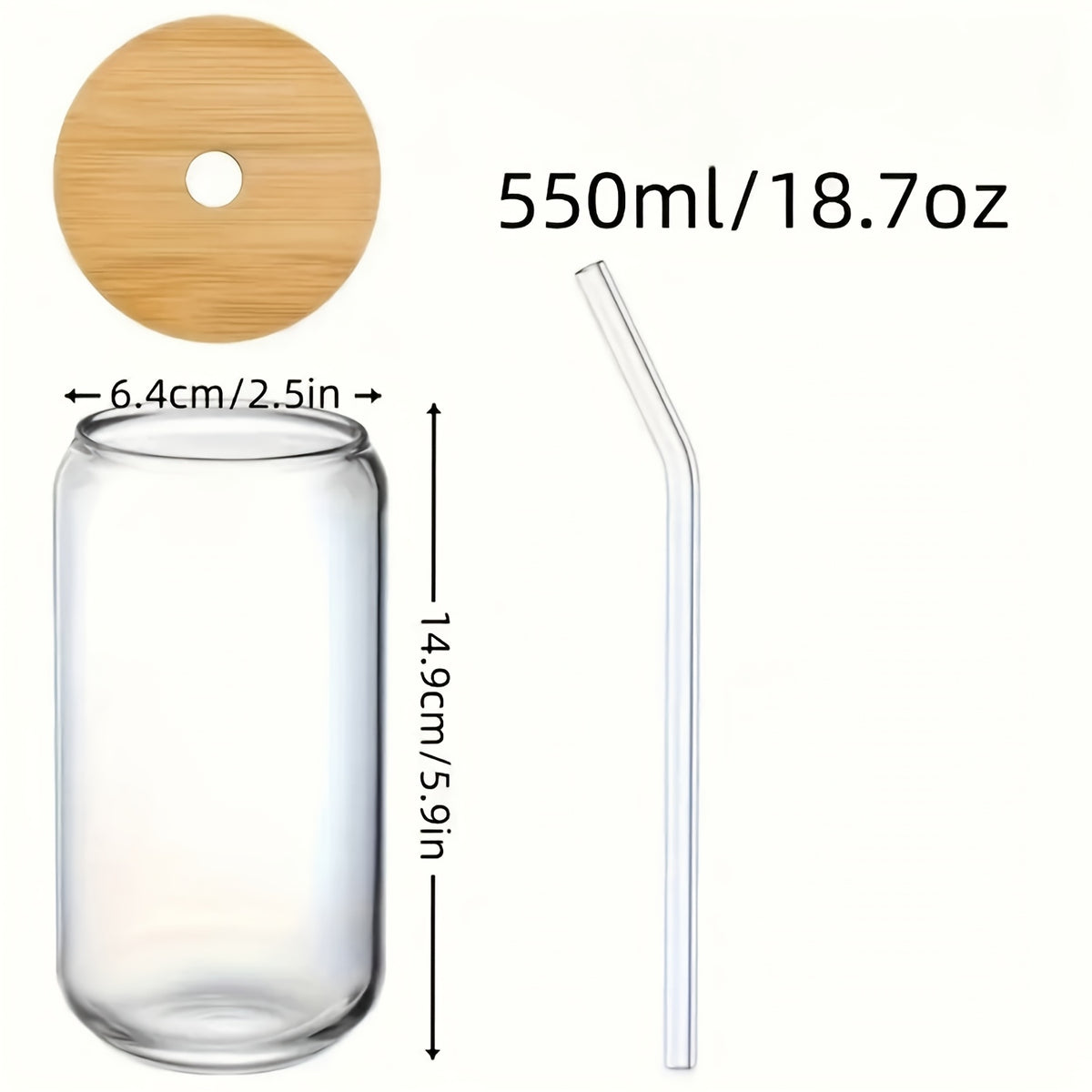 Mason Jar Drinking Glasses Set of 16 with Lids, Straws & Brushes - 18.7oz 550ml Reusable Glass Cups for Iced Coffee Water Family Gatherings
