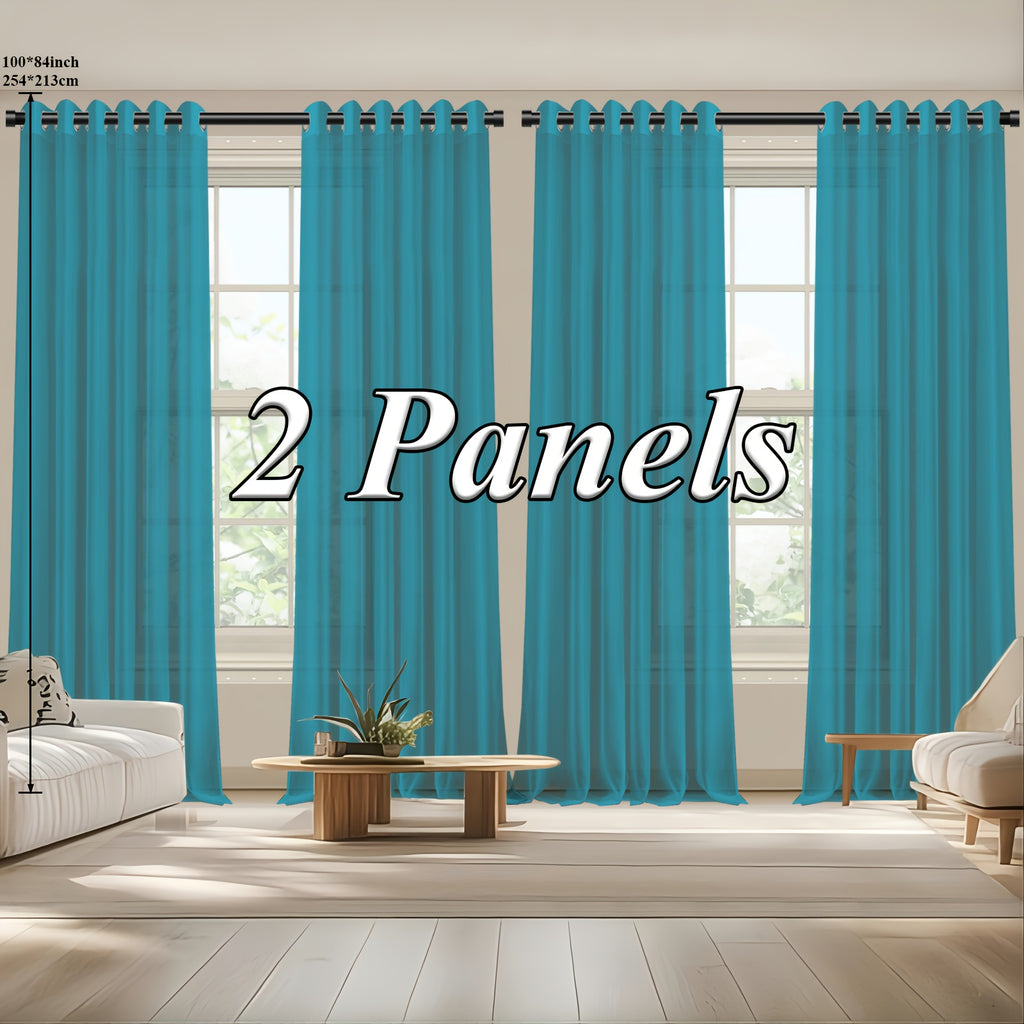 Sheer Curtains Semi Transparent Panels with Top Loop Pleated Header for Bedroom Living Room – Set of 2 or 4, 70-80G Lightweight Fabric, Multiple Sizes & Colors