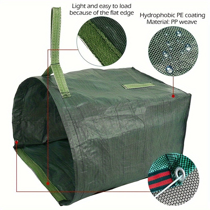 Garden Leaf Bags Reusable 52 Gallon with Handles Waterproof Yard Waste Bag for Fallen Leaves Plant Debris Lawn Clippings Compost 1 or 2 Pack
