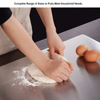 Stainless Steel Cutting Board Set 3 Piece - Dual-Sided SUS304 Metal Chopping Boards Non-Stick Rust-Resistant BPA-Free Portable for Kitchen Camping Picnic, Meat Fruit Vegetables