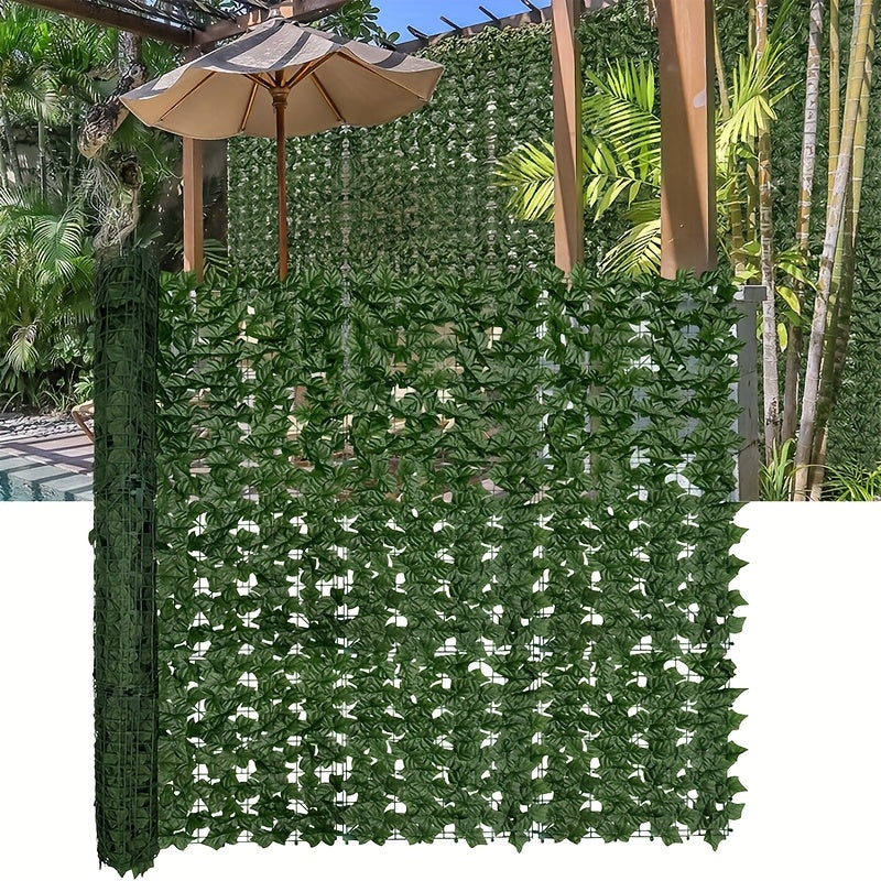 UV Resistant Artificial Ivy Privacy Fence Screen Faux Hedge Wall Panels Fake Ivy Vine Leaf Green Backdrop for Outdoor Garden Patio Balcony Backyard Indoor Decor Multiple Sizes