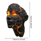 3D LED Halloween Night Light Cracked Broken Soul Resin Table Lamp USB Powered Ambient Glowing Light for Halloween Bedroom Bar Party Ornament