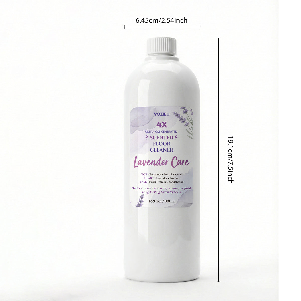 4x Concentrated Liquid Floor Cleaner 500ml - Pet-Friendly, Scented, Cleans & Deodorizes, No Watermarks, Multi-Surface Formula - Lavender, Citrus, Vanilla Lemon & Coconut Scents