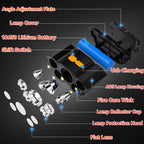 5LED USB Rechargeable Headlamp 2-Pack IP65 Waterproof 4-Mode Head Flashlight with 18650 Battery for Camping Hiking Fishing Hunting Running Outdoor Head Light