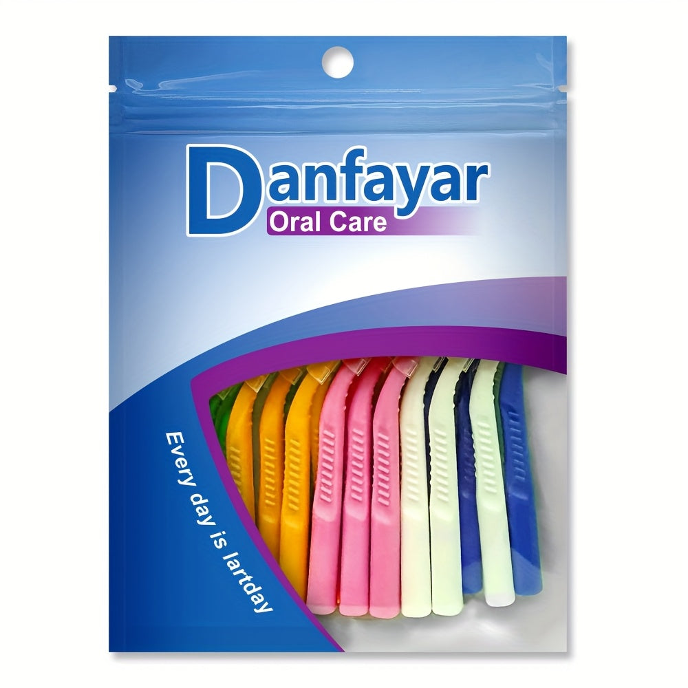 Interdental Brushes 36 Pack L-Shaped - Soft Nylon Bristle Floss Picks for Braces Teeth Cleaning Sensitive Gums Adults Multiple Sizes