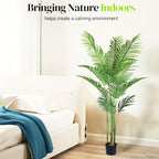 Artificial Palm Plant 5.9ft Flexible Tropical Leaves – Faux Palm Tree for Indoor & Outdoor Decor, Home, Office, Hotel, Garden, Pool & Christmas Decoration