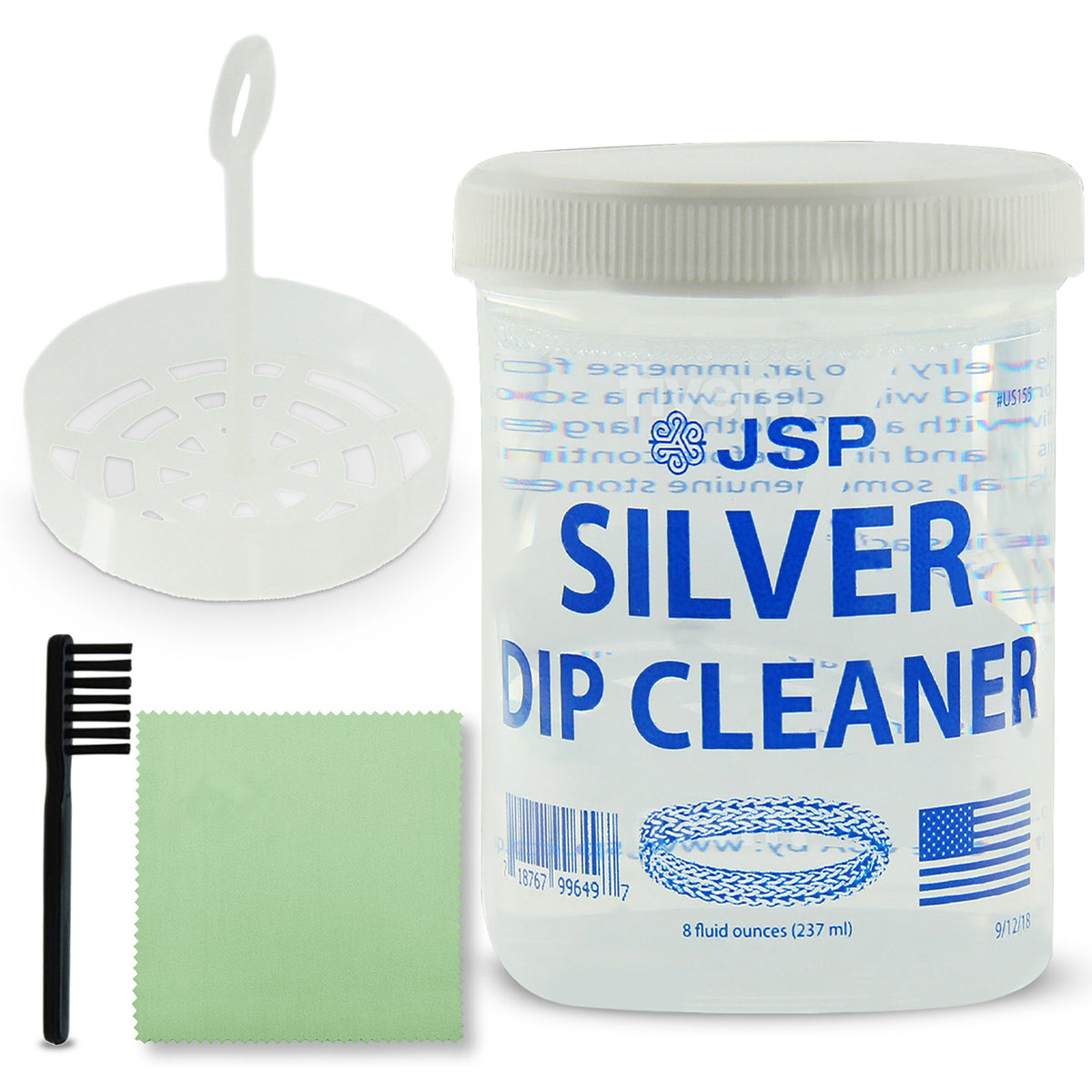 Silver Jewelry Dip Cleaner Solution 8oz – JSP Silver Dip Liquid Cleaner for Rings Bracelets Necklaces Flatware