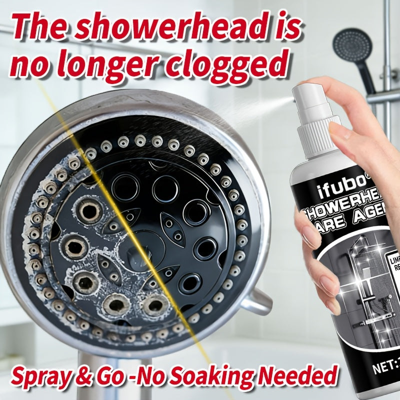No-Scrub Shower Head Cleaner Spray Gel – Removes Mineral Deposits & Limescale from Showerheads, Bathtubs, Sinks & Toilets, Works on Glass & Metal, No Wipe Required, 1pc or 2pcs