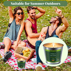 Citronella Candles Outdoor Set 4pcs 6oz Each 128 Hours Total Burn Time – Long-Lasting Mosquito Repellent Candles for Patio, BBQ, Camping, Garden, Yard & Deck, Perfect Father’s Day Gift