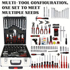 52-Piece Professional Tool Set Toolbox – Multi-Function Portable Home & Car Repair Kit for Enthusiasts and Professionals, Gift for Men, White Black Red