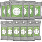 Bamboo Charcoal Air Purifying Bags Odor Absorber – Activated Charcoal Moisture Absorber & Natural Deodorizer for Car, Closet, Shoes, Bathroom & Home, 6 to 16 Pack
