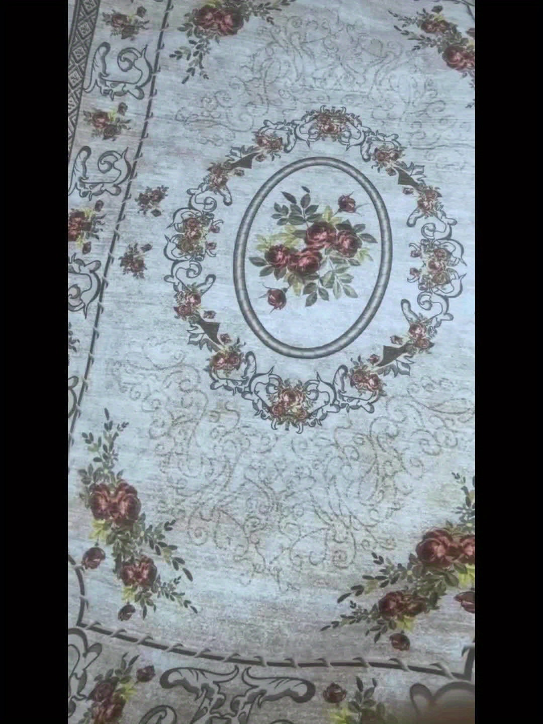 Floral Anti-Slip Area Rug Washable 1000g Thick Modern Light Pattern Carpet for Living Room Bedroom Dining Room Home Office Outdoor Camping
