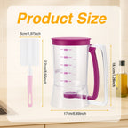 Pancake Batter Dispenser Set 2-Piece Handheld Batter Separator with Squeeze Handle & Cleaning Brush – Cupcake Waffle Baking Tool, Mess-Free Kitchen Gadget for Perfect Portions