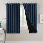 Blackout Curtains 2 Panels 100% Room Darkening 96 Inch Long – Triple Weave Thermal Insulated Back Tab & Rod Pocket Window Drapes for Bedroom & Living Room