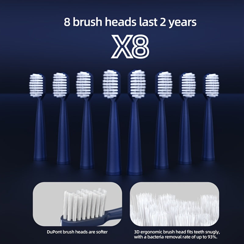 Sonic Electric Toothbrush with 8 Brush Heads - 5 Modes 31000 Vibrations IPX7 Waterproof USB Rechargeable 2 Min Timer Adults Men Women Couple Gift