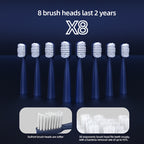 Sonic Electric Toothbrush with 8 Brush Heads - 5 Modes 31000 Vibrations IPX7 Waterproof USB Rechargeable 2 Min Timer Adults Men Women Couple Gift