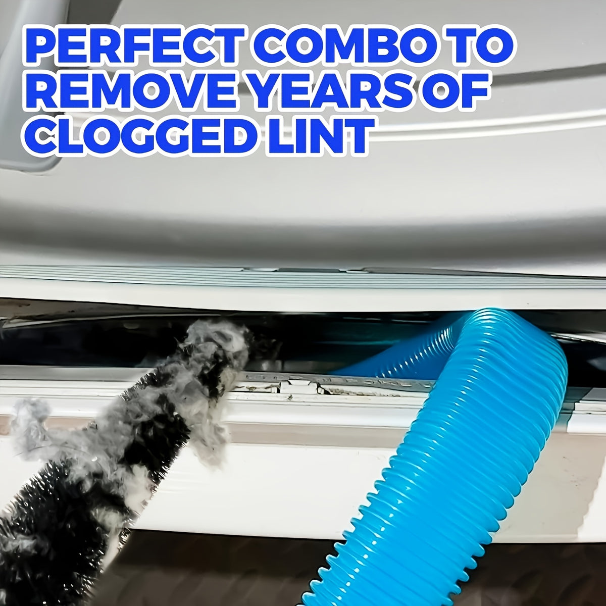 Dryer Vent Cleaning Kit – Flexible Lint Brush & Vacuum Hose Attachments for Dryer Duct Cleaning