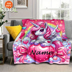 Unicorn Flannel Blanket – Soft Warm Digital Print Fleece Plush Throw for Kids | Machine Washable, Hypoallergenic | 30”×40” | 5 Designs