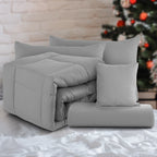 5-Piece Comforter Set – Reversible Quilted Down Alternative Bedding Set with Pillow Shams, Bed Skirt & Cushion | All Season | Twin, Queen, King