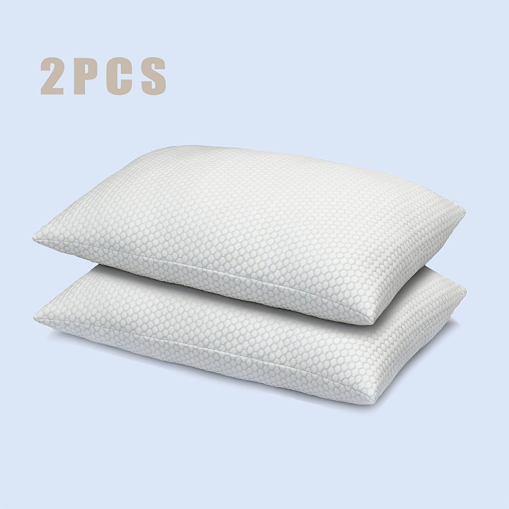 Firm Supportive Sleep Pillows Set 2/4 Pack – Hotel-Grade Cool-Touch, Soft Fiber Fill, Back Stomach Side Sleeper Pillow Standard Queen King