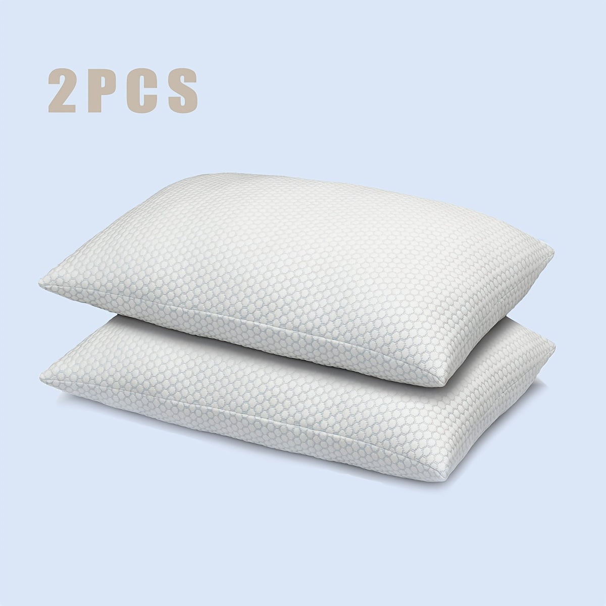 Firm Supportive Sleep Pillows Set 2/4 Pack – Hotel-Grade Cool-Touch, Soft Fiber Fill, Back Stomach Side Sleeper Pillow Standard Queen King