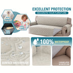 Liquid-Resistant Sofa Cover with Pocket, Geometric Pattern Couch Slipcover Furniture Protector for Pets, Washable Thick Soft 1 2 3 4 Seat Sizes Chair Loveseat Sofa