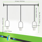 Vertical Planter Set with Adjustable Metal Rod, Iron Rings & Hanging Flower Pots for Window Sill & Balcony, Mini Vertical Garden Kit for Indoor Outdoor Plants, Space-Saving Patio Planter