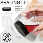 Clear Plastic Jars with Black Lids 4oz 12-Pack Leakproof Storage Containers - Food Grade PET for Spice Honey Peanut Butter Candy Cookie Slime Travel - Kitchen Pantry & Craft Organizer