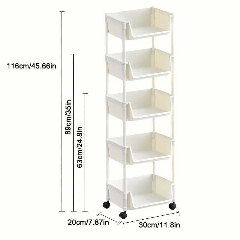 Shoe Rack with Wheels 3/4/5 Tier White Metal Shoe Storage Rack with Hooks Rolling Shelving Unit for Entryway Bedroom Closet Kitchen Office